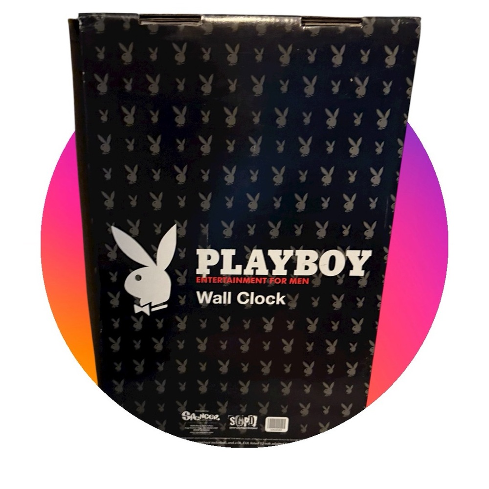 Playboy Black and White Logo Wall Clock